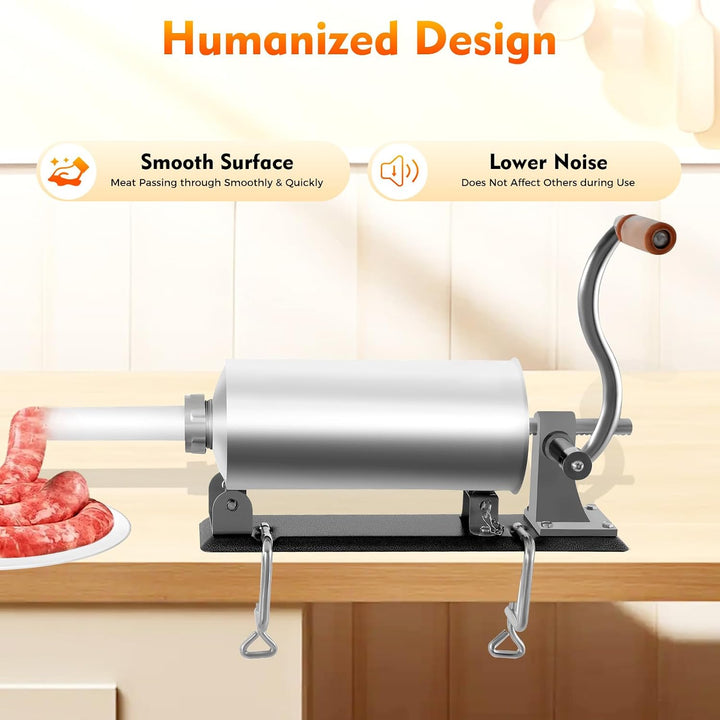 3-L-Wurstfüller, Manuelle Wurstfüllmaschine Für Hobbyköche Zu Hause | Handkurbel-Füller Mit 4 Rohren
