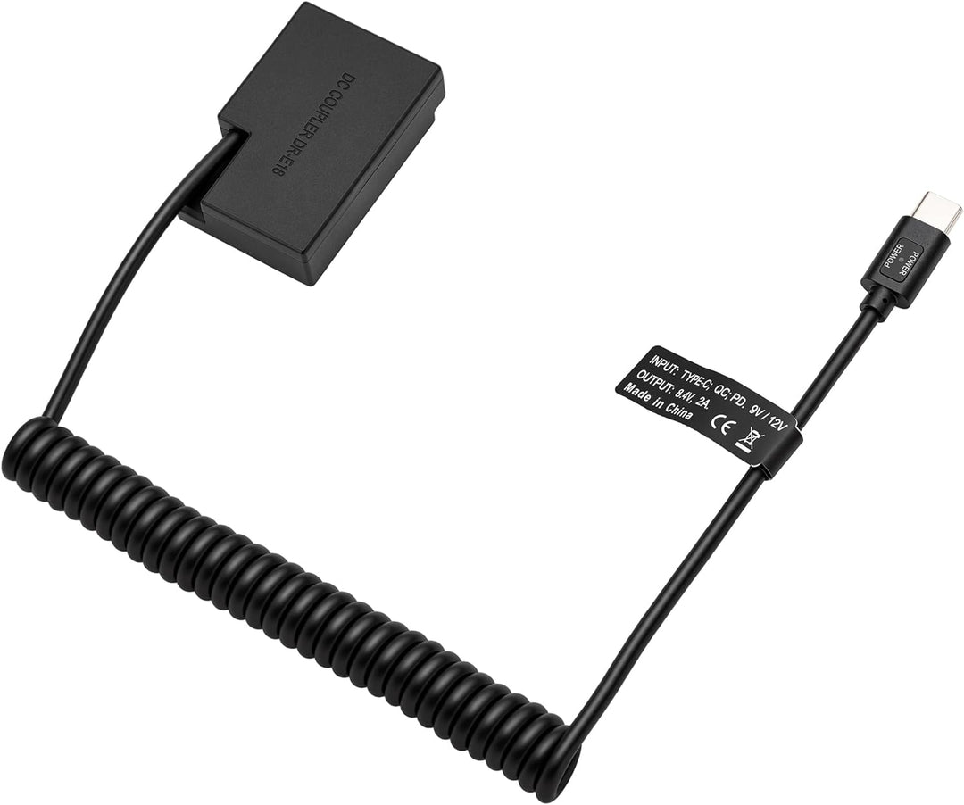 HangTon USB C auf LP-E17 Dummy Akku für Canon EOS R8 T6s T6i T7i 8000D X8i SL2 Kamera 9V/12V PD DR-E