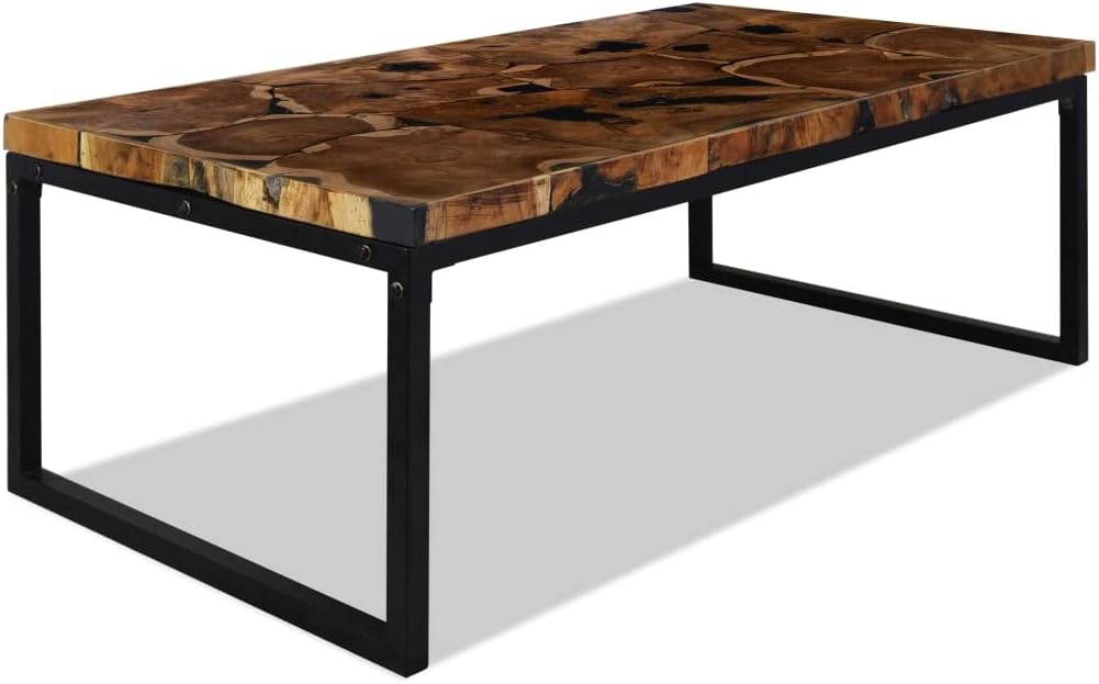 vidaXL Teak Couchtisch 110 cm Kaffeetisch Beistelltisch Holztisch Wohnzimmer