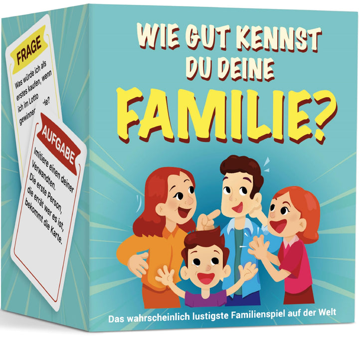 WIE GUT KENNST DU DEINE FAMILIE ? Das beliebte Familienspiel mit witzigen Herausforderungen und Frag