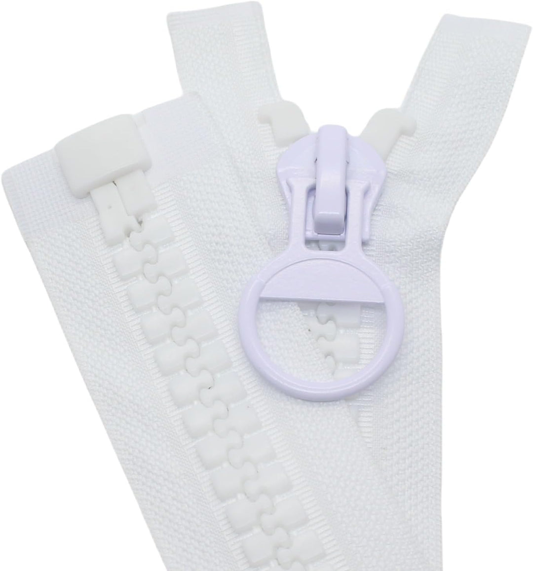 MebuZip 75 cm #20 Riesig Reissverschluss 14mm Super Gross Teilbar für Zelte Nähen Mäntel (Weisse) 75