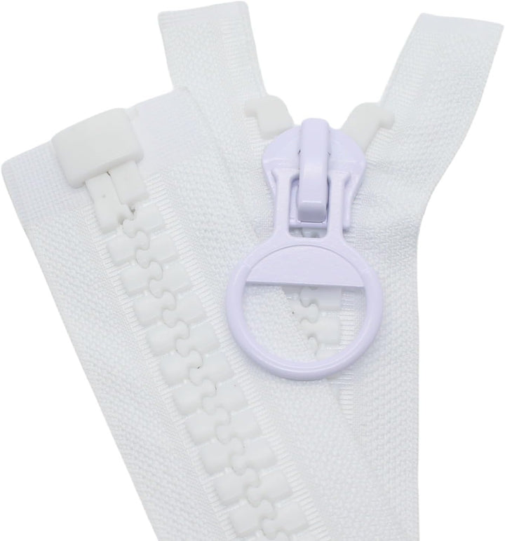 MebuZip 75 cm #20 Riesig Reissverschluss 14mm Super Gross Teilbar für Zelte Nähen Mäntel (Weisse) 75