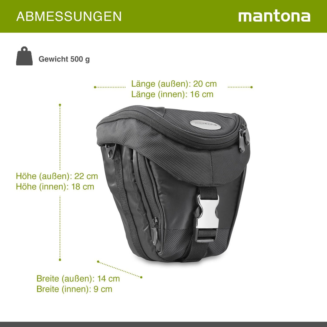 Mantona Colt Kameratasche - Universaltasche inkl. Schnellzugriff, Staubschutz, Tragegurt und Zubehör