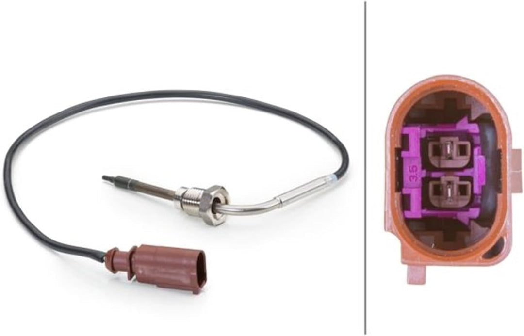 HELLA 6PT 014 494-231 Sensor, Abgastemperatur - 2-polig - geschraubt - Kabel: 450mm