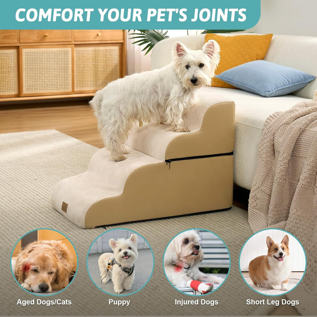 Breiter Hundetreppe für Kleine Hunde 50 cm, Hunderampe für Sofa, Hundetreppe Bett,Katzentreppe für A