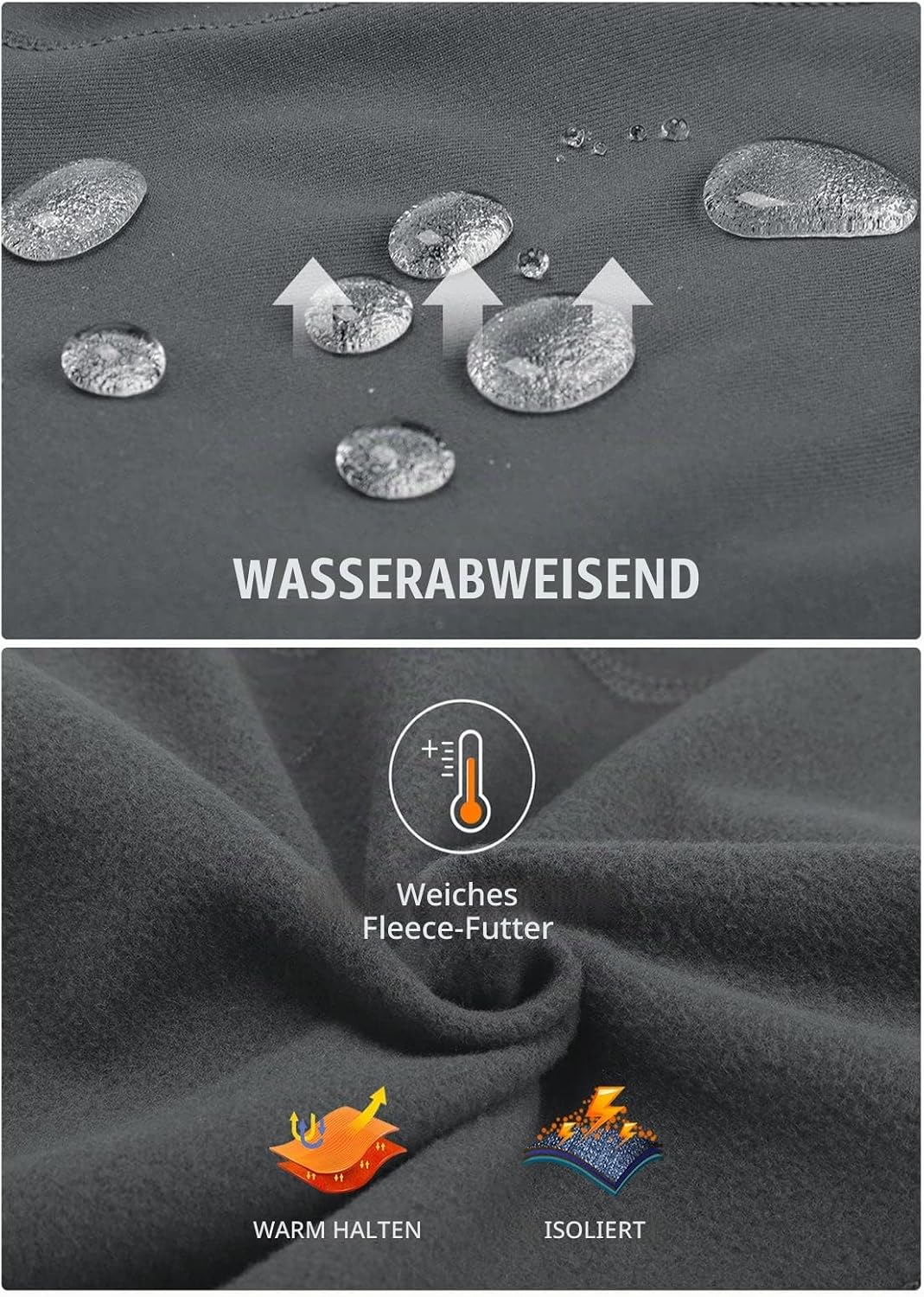 BALEAF Winter Fahrradhose Damen Lang mit Reissverschluss am Knöchel Warm Thermoleggings Winter Gefüt