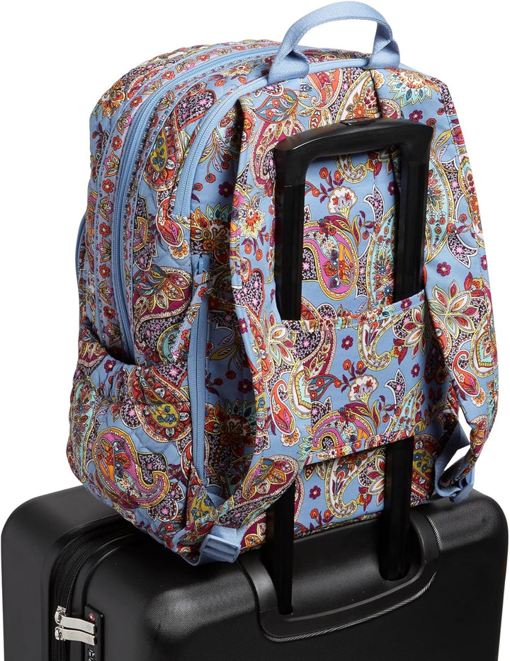 Vera Bradley Damen Campus-Rucksack aus Baumwolle Büchertasche, Provence Paisley, Einheitsgrösse Einh
