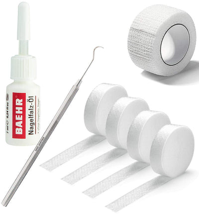 Kosmetex Wattehaken, Baehr Nagelfalz-Öl, 4x Tamponade für den Nagelfalz, 1x flexible Zehenbinde, Nag
