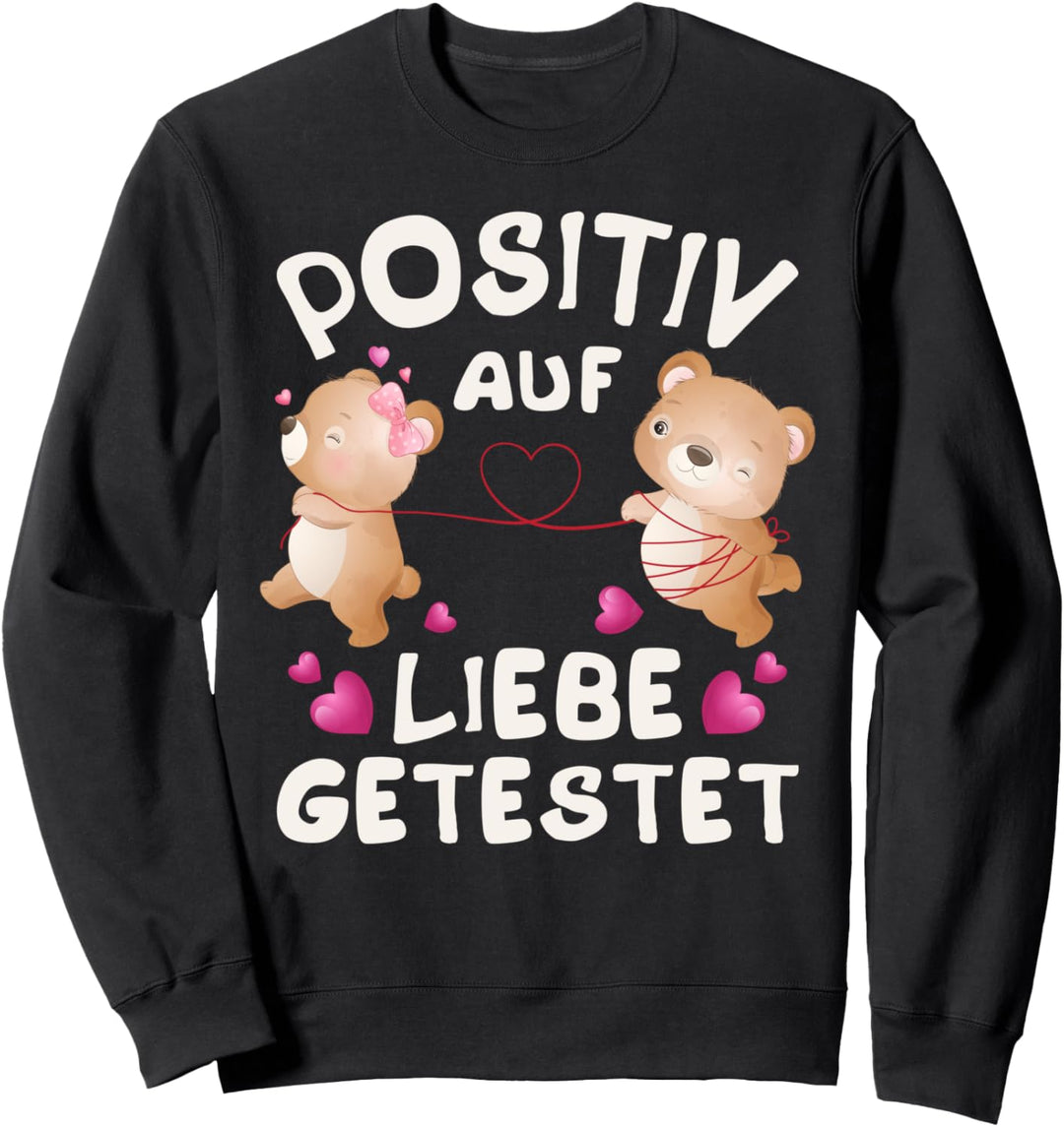Valentinstag für Paare, Bären-Pärchen mit Herzen Sweatshirt
