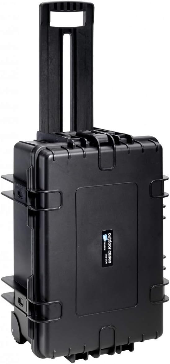 B&W Transportkoffer Outdoor - Typ 6700 - Schwarz mit variabler Facheinteilung, Trolley Koffer, ideal