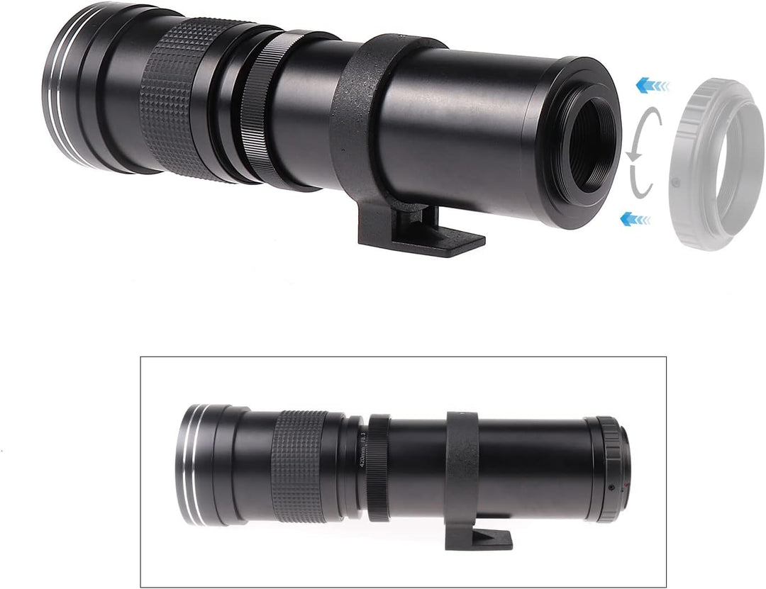 Hersmay 420-800 mm F/8.3-16 Teleobjektiv Zoomobjektiv Manueller Fokus Superteleobjektiv AF Mount für