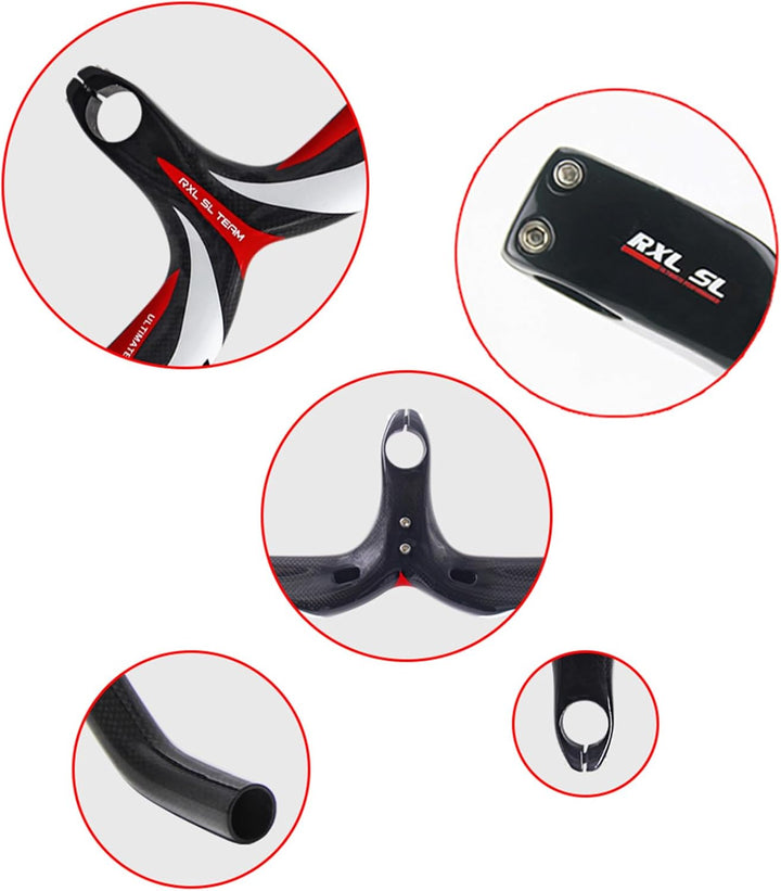 RXL SL 1-1/8" rennrad carbon lenker rot 3K glänzend internes routing lenker rennrad carbon 400 * 90m