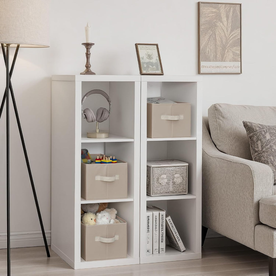 StorageWorks grosse Aufbewahrungskörbe für Regale, Stoff Aufbewahrungsboxen für Schrank mit Griffen,