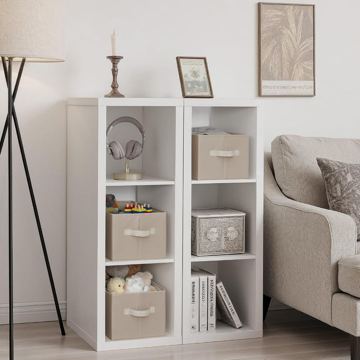 StorageWorks grosse Aufbewahrungskörbe für Regale, Stoff Aufbewahrungsboxen für Schrank mit Griffen,