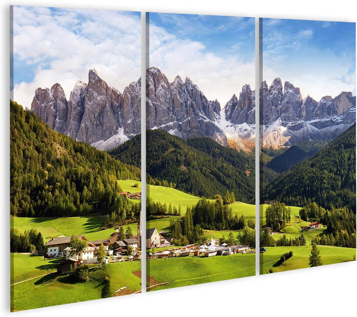 islandburner Bild auf Leinwand Val Di Funes Trentino Südtirol Italien Wandbild Poster Kunstdruck Bil