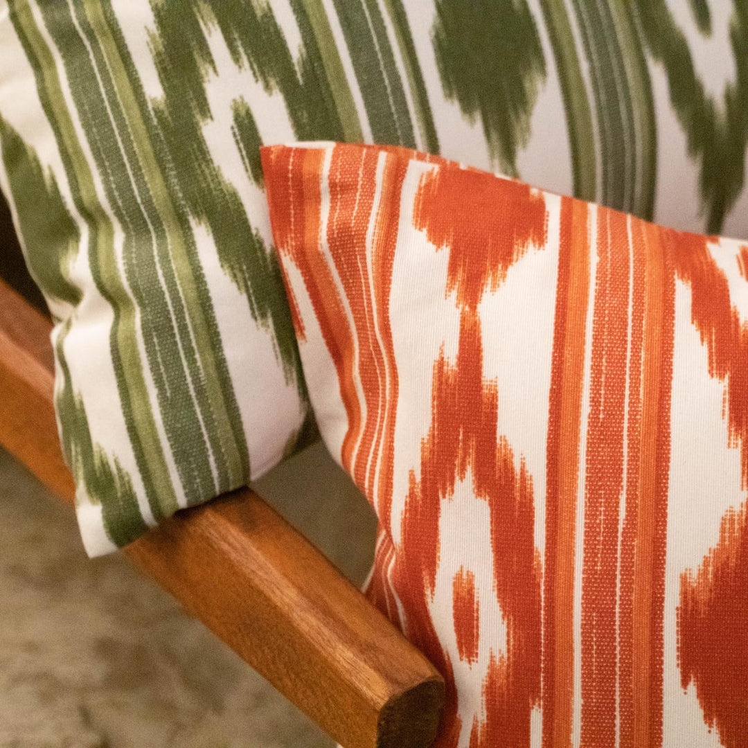 TRESMESTRES Sofa Kissenbezüge - Mediterranes Design, Lebendige Farben, Ikat-Muster - Deko Kissenbezü