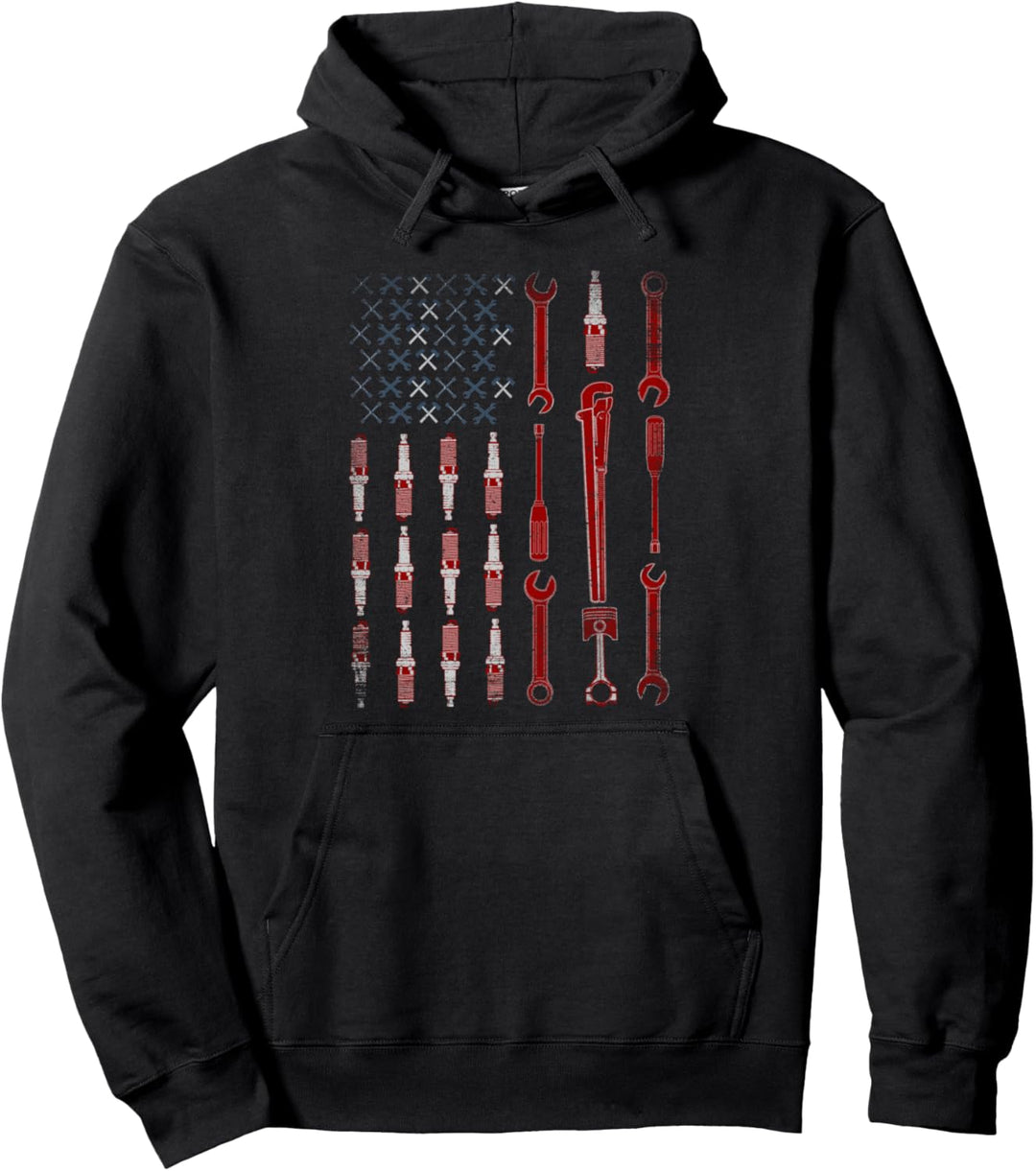 Mechaniker USA-Flaggenwerkzeuge Pullover Hoodie