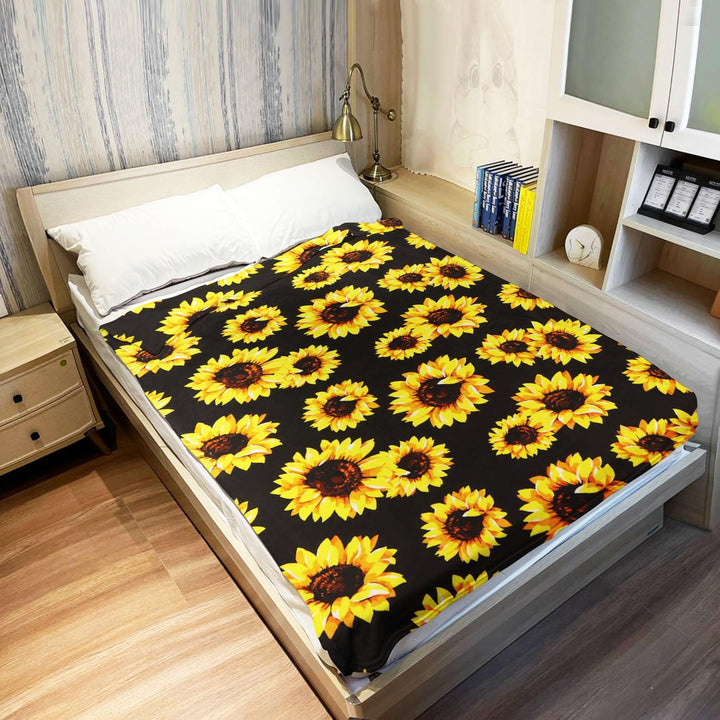 YISUMEI Sonnenblumen Kuscheldecke Sonnenblume Decke Weich und Warm Geschenke für Frauen,150 x 200 cm
