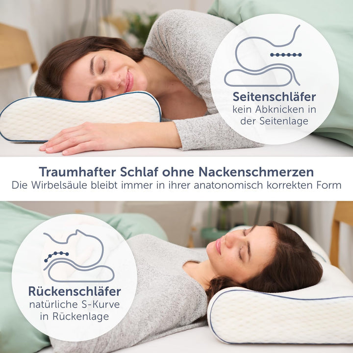 Blumtal Orthopädisches Nackenstützkissen aus Memory Foam - ergonomisches Kopfkissen mit individuelle