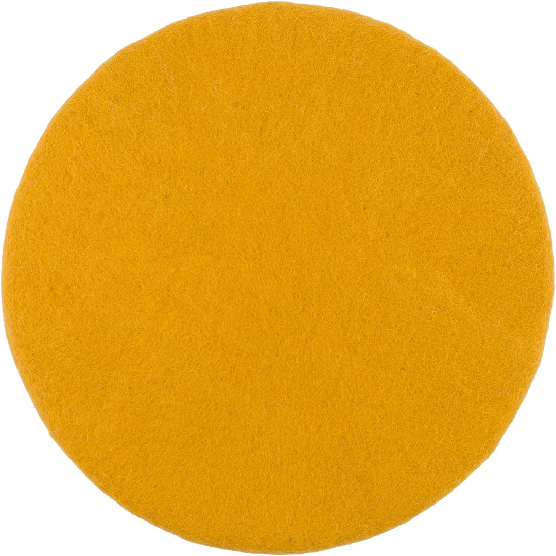 myfelt Flache Filz Sitzauflage, Filz Stuhlauflage - Klara - rund, Ø 36 cm, Senfgelb, Senfgelb