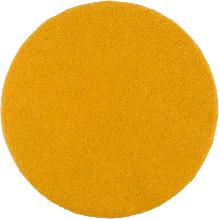 myfelt Flache Filz Sitzauflage, Filz Stuhlauflage - Klara - rund, Ø 36 cm, Senfgelb, Senfgelb