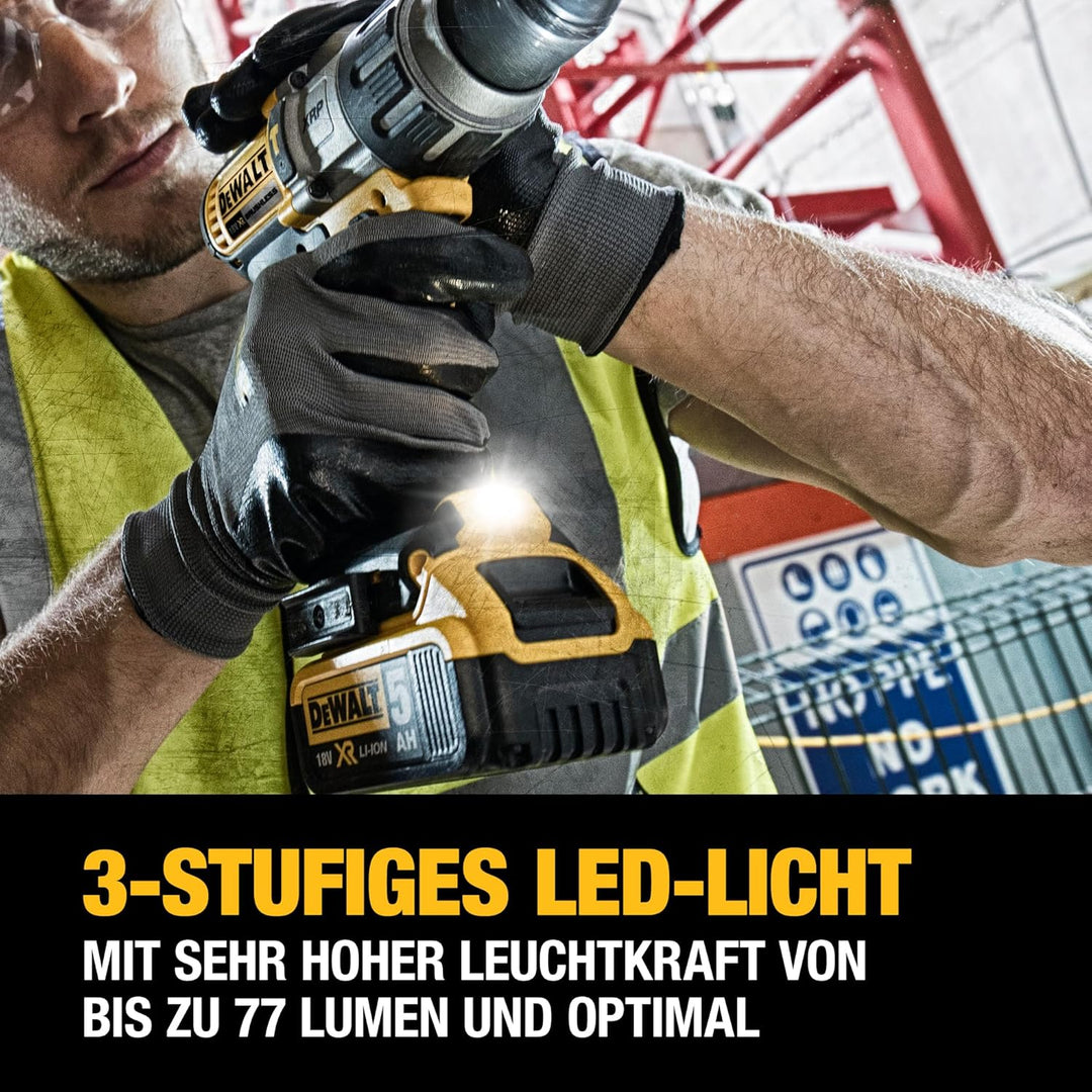 Dewalt 18V 3-Gang Akku-Schlagbohrschrauber DCD996P2 (11-stufiges Drehmomentmodul, drei-Stufen-LED mi
