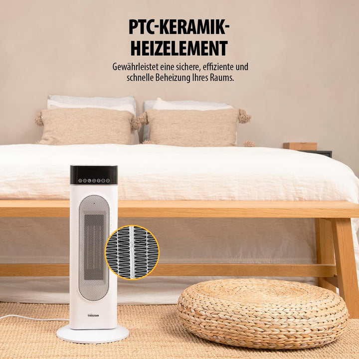 Tristar Keramik-Turmheizlüfter KA-5098 – 24 h Timer – Oszillation – einstellbarem Thermostat – 3 Pos