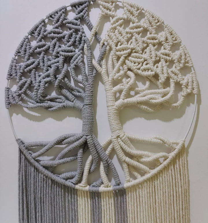 GUKALYLY Baum des Lebens Makramee-Wandbehang, schick, handgefertigt, gewebte Boho-Heimdekoration, ek