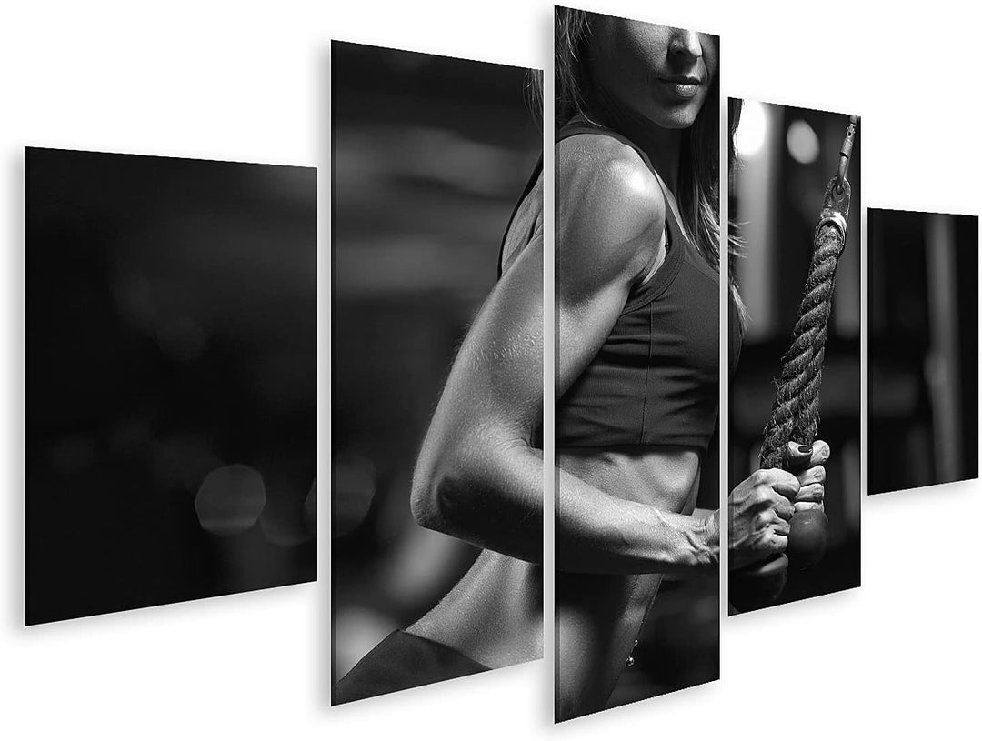islandburner Bild auf Leinwand Fitness Frau Fitnessstudio Bilder Wandbilder Poster Leinwand 170x80cm