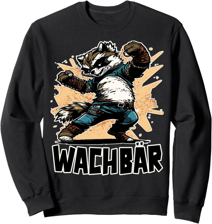 Wachbär Waschbär Tier Köstüm Bild Mode Rave Techno Tekkno Sweatshirt