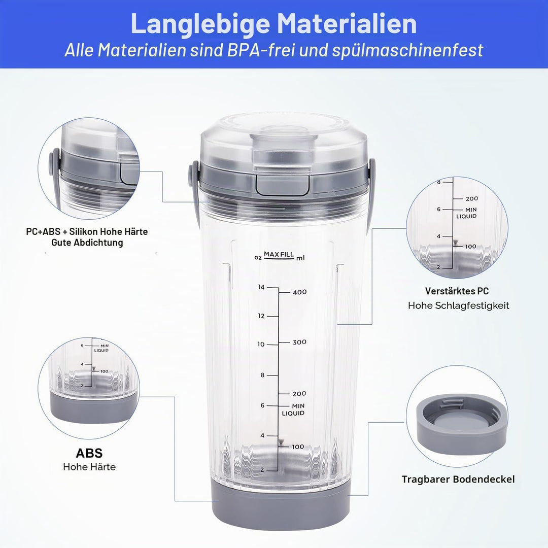 Ersatz-Mixerbecher mit Deckel für Ninja Blast Portable Blender BC100 & BC151 Serie: 510.3 g Blender