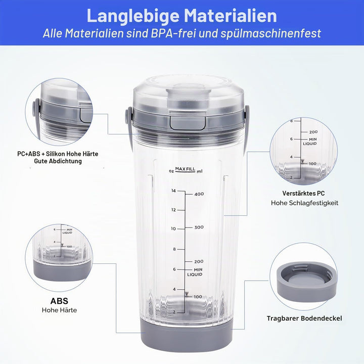 Ersatz-Mixerbecher mit Deckel für Ninja Blast Portable Blender BC100 & BC151 Serie: 510.3 g Blender