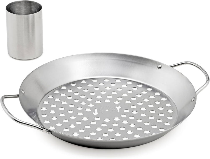 Alles für dein Barbecue! the BBQ shop.de, Edelstahl 2 in 1 Hähnchenbräter mit Grillkorb, Ø 30,5 cm,