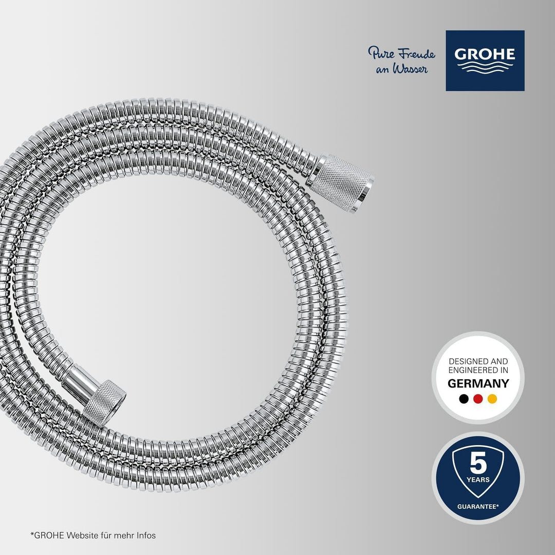 GROHE Vitalioflex - Metallbrauseschlauch (1500 mm, verstärkte Ausführung, knickfest, hitzebeständig)