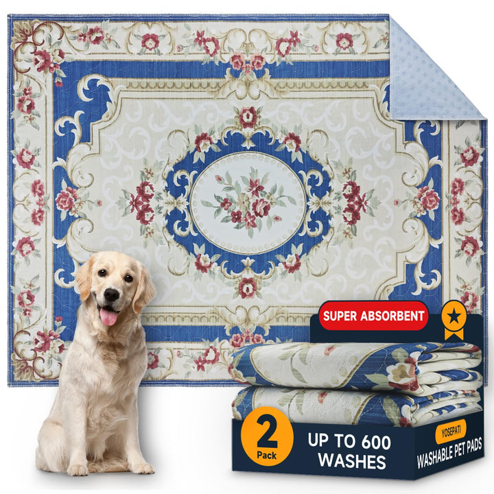Waschbare Pinkelpads für Hunde,2 Stück,super saugfähig,wiederverwendbar,Welpenunterlagen 60x45cm,sch