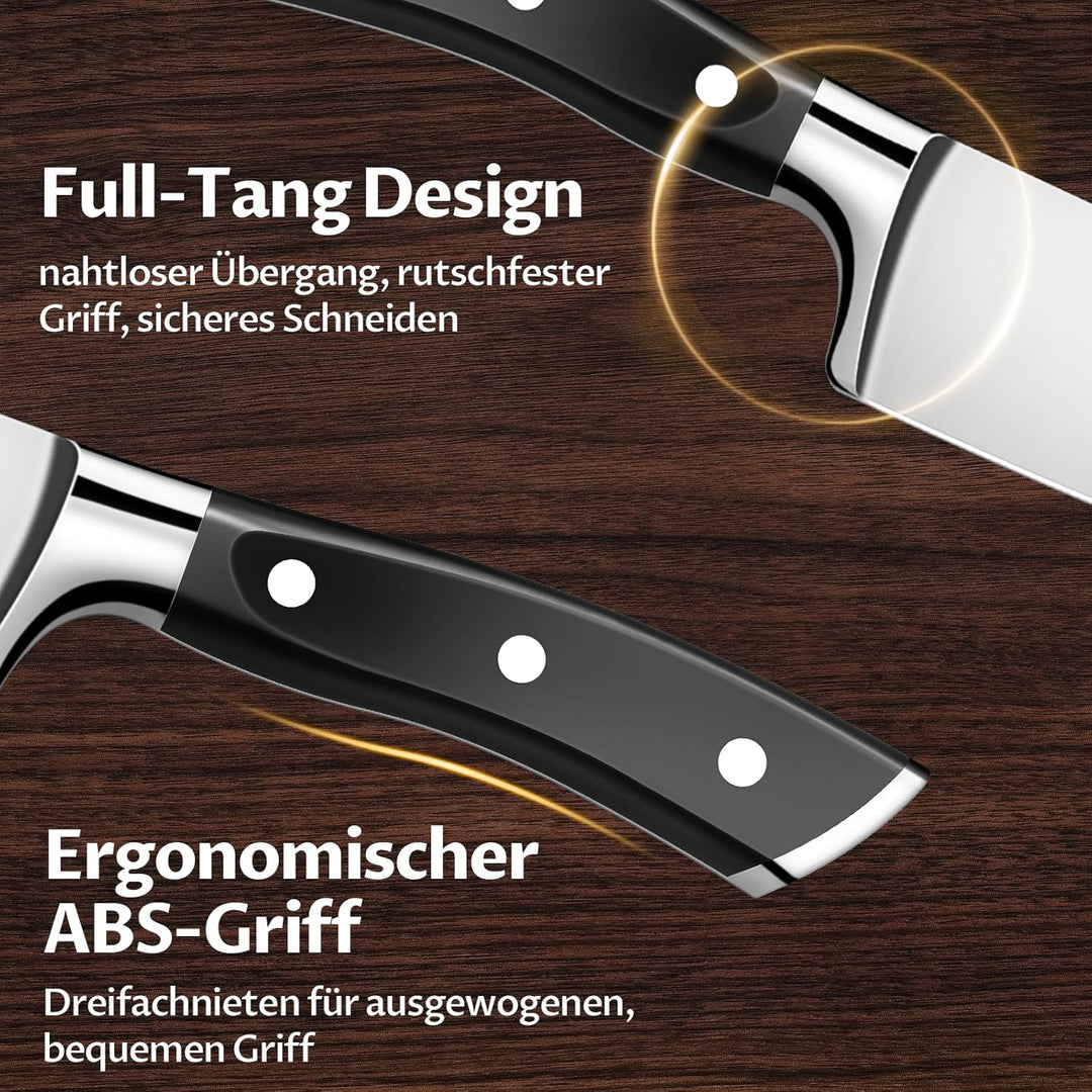 OAKSWARE Messerset, Küchenmesser Set 3-tlg hochwertigem Carbon Edelstahl, Ultra Scharfes Messer set