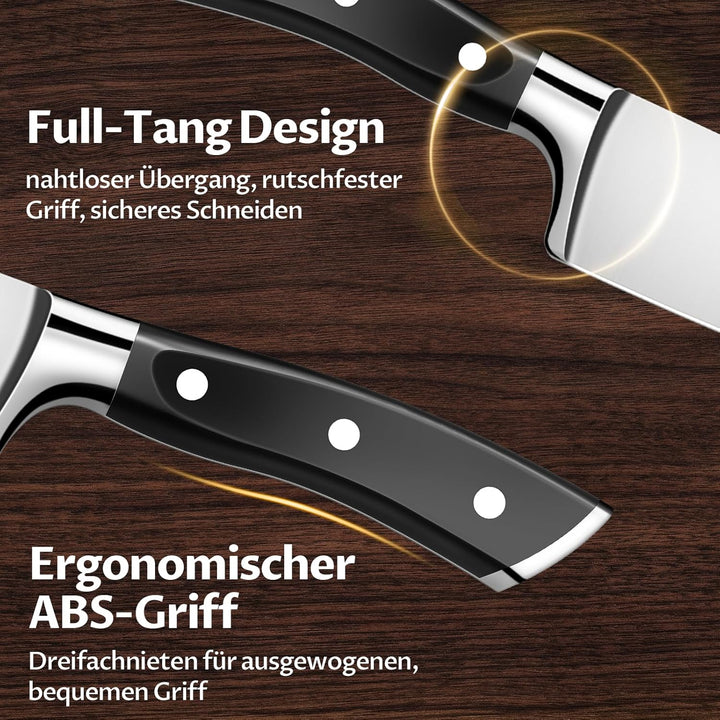OAKSWARE Messerset, Küchenmesser Set 3-tlg hochwertigem Carbon Edelstahl, Ultra Scharfes Messer set