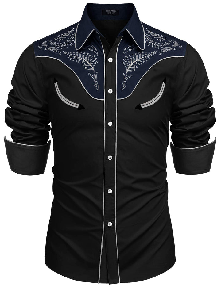 COOFANDY Herren Hemd mit Button-Down-Kragen Gross und kräftig M Baumwolle - Schwarz