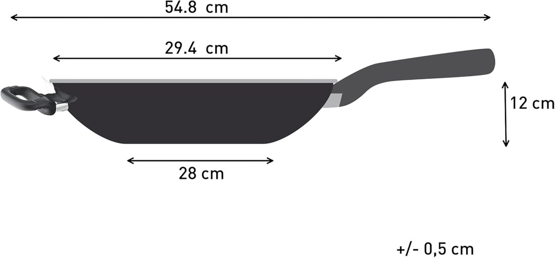 Tefal Nordica Edelstahl-Wokpfanne 28 cm, Antihaftversiegelung, integrierter Thermo-Signal Temperatur