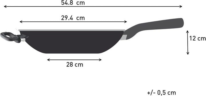 Tefal Nordica Edelstahl-Wokpfanne 28 cm, Antihaftversiegelung, integrierter Thermo-Signal Temperatur