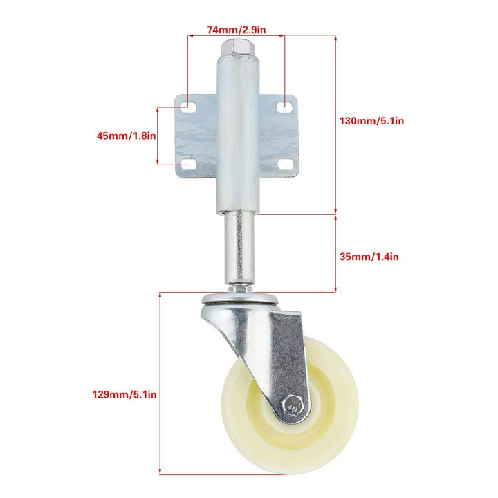 Torrad, 4-Zoll-Nylon-Torrad, gefederte Lenkrollen mit 200 kg Tragfähigkeit für Industrie- und Wohnan