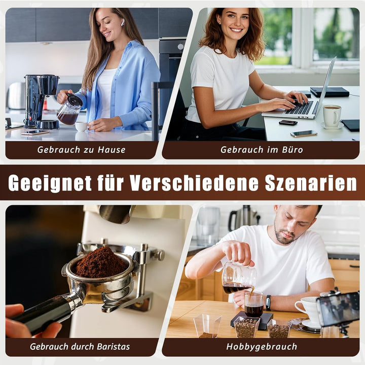 Kaffee Tamper Set 51mm, Kaffee Espresso Tamper, Kaffeerührer Werkzeug Espresso, inkl. Holzgriff, Ska