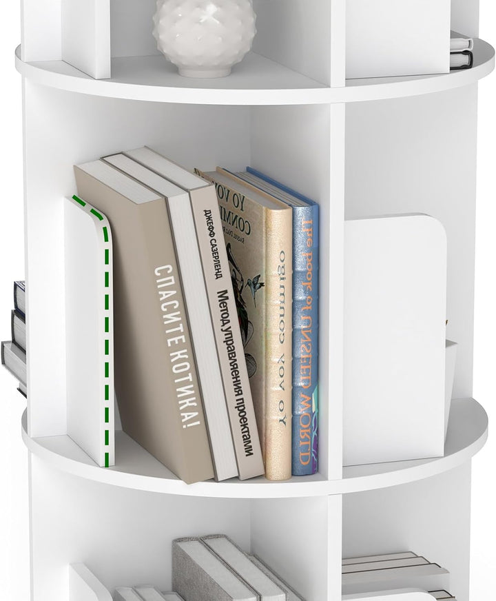 Drehbares Bücherregal Kinder, 360° Drehbar, 4 Ebenen, Spielzeugregal, Kinder Regal geeignet für Kind