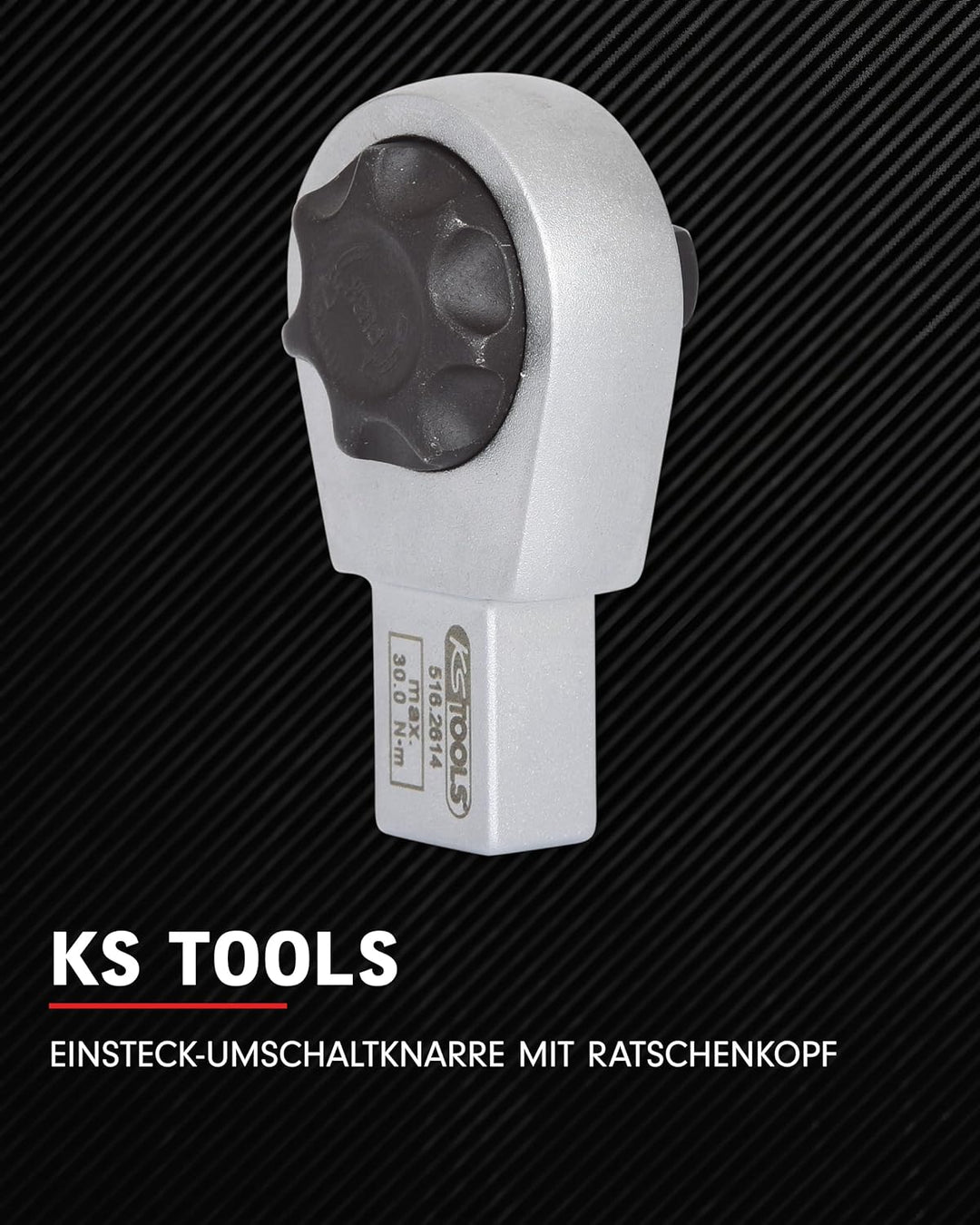 KS Tools Einsteck Umschaltknarre 9 x 12 mm 516.2614 I 1/4 Zoll Ratsche verchromt, feinverzahnt & mit