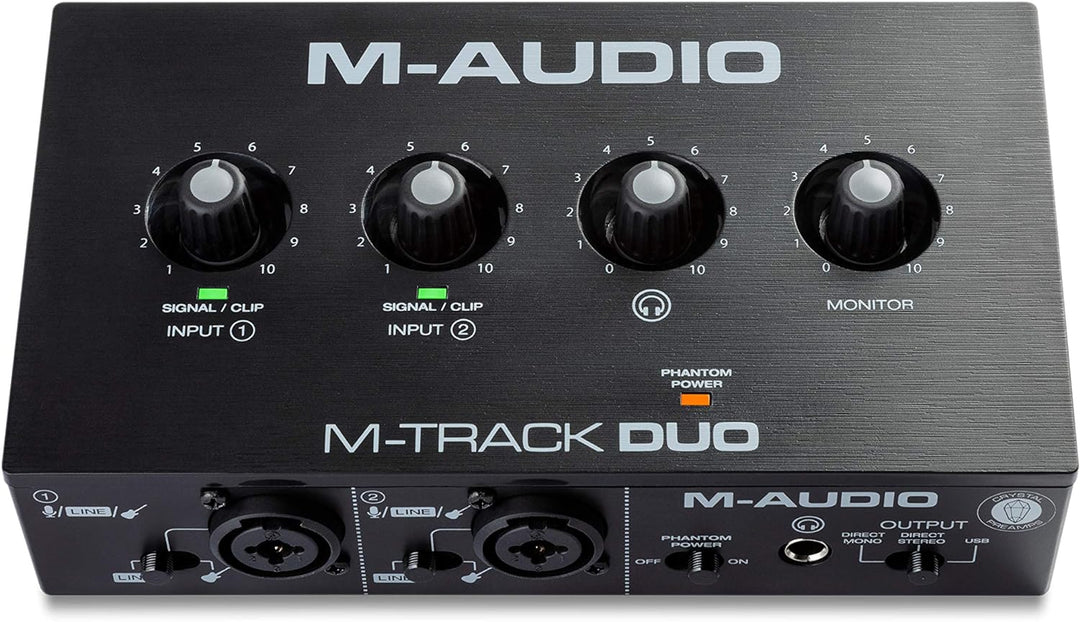 M-Audio M-Track Duo – USB Audio Interface für Aufnahmen, Streaming und Podcasting, mit dualen XLR, L
