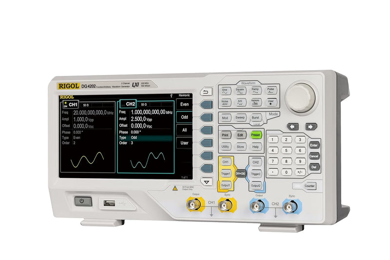 RIGOL DG4202 Funktions-Arbitrary-Waveform-Generator, 200 MHz, 500 MSa/s, 2 Kanäle, -115 dBc / Hz Pha