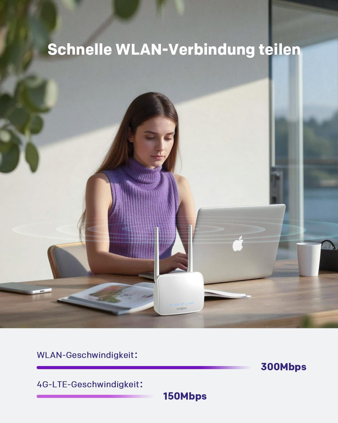STRONG 4G-LTE-Router 350M - Mobilfunk-Router für stabile Hochgeschwindigkeits-Internetverbindung im