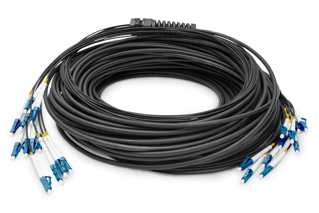 DIGITUS DK-2A33CU100BK-BBB – Glasfaserkabel OS2 – 100 m – LC (UPC) zu LC (UPC) – 12 Fasern Breakout-