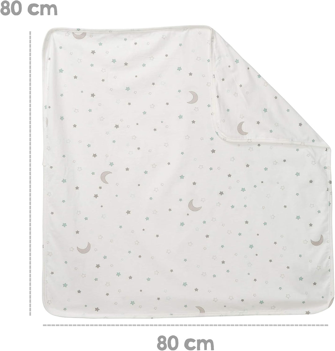 roba Babydecke Sternenzauber - 80 x 80 cm - Jerseydecke aus Baumwolle für Mädchen & Jungen - Kinderw