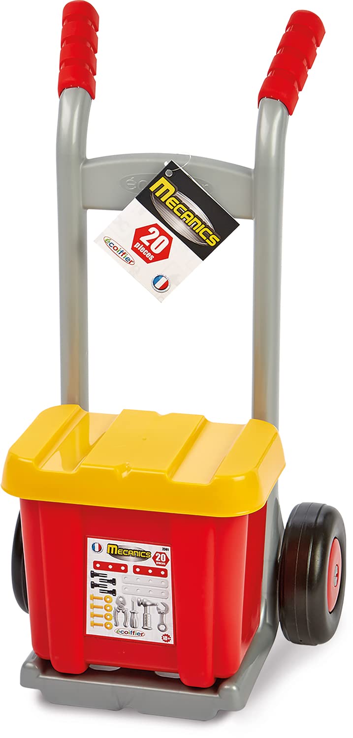 Ecoiffier 7600002381 - Transportkarre mit Werkzeugbox